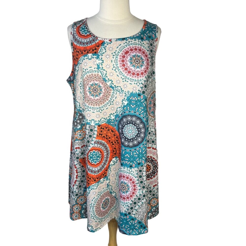 Romantichut‎ Sleeveless Sundress Shift Dress Size XXL Pockets Summer